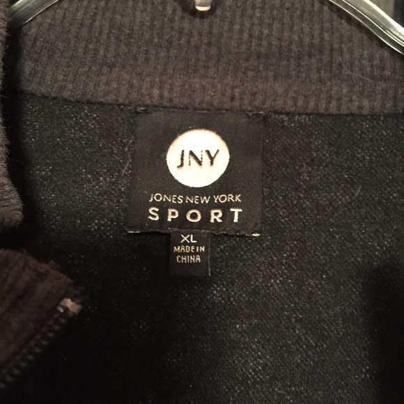 JNY Sport Women’s Jacket sweater gray Leopard Print Full Zip size XL knit pocket - Picture 7 of 8